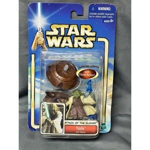 2002 STAR WARS YODA Jedi Master Action Figure ATTACK OF THE CLONES COLLECTION